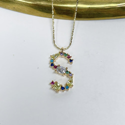 NaNa jewelry キュービックイニシャルのネックレス 5枚目の画像
