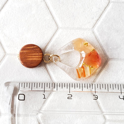 【送料無料】*◇ウッドビーズと レジンピアス・イヤリング◇*金属アレルギー対応・サージカルステンレス使用 3枚目の画像