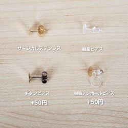 【送料無料】*◇ウッドビーズと レジンピアス・イヤリング◇*金属アレルギー対応・サージカルステンレス使用 7枚目の画像