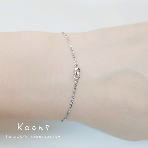 シルバー ネックレス ブレスレットセット　ハンドメイド つけっぱなし◎ セット ステンレスネックレスとブレスレット