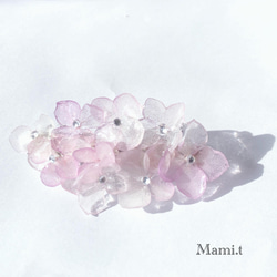 《Mami.t》  本物の紫陽花バレッタ　ライラック 1枚目の画像