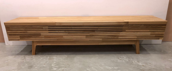 [手作り家具】タモ集成材 オイルフィニッシュのシンプルなテレビ台 w170 2枚目の画像