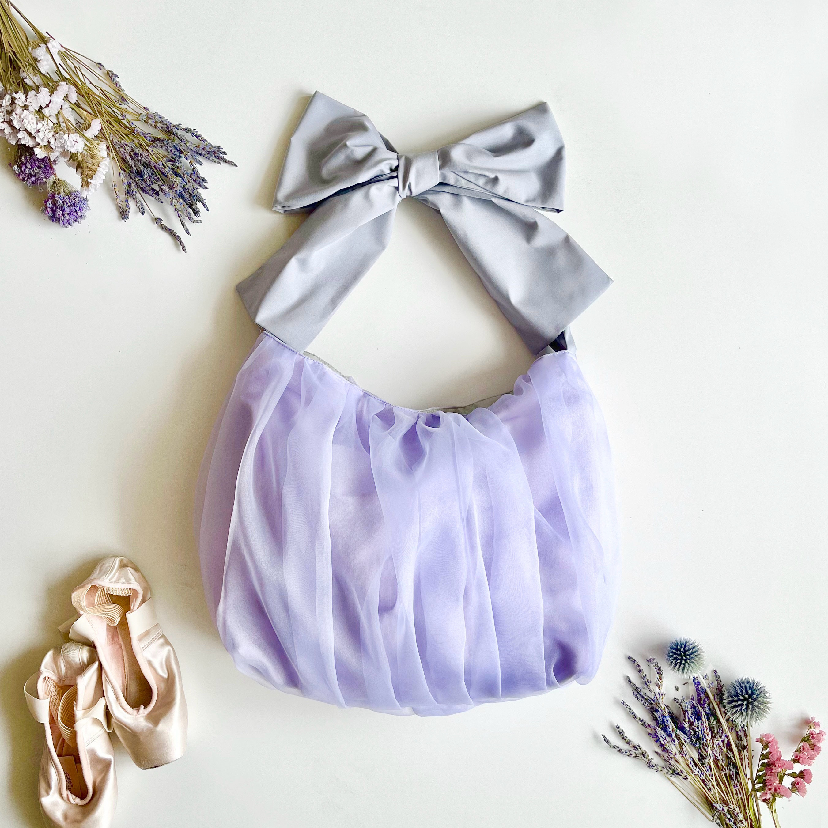 【受注生産】〈3way〉  ribbon tote bag （パープル） 5,544円