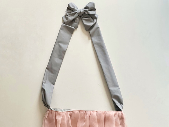【受注生産】〈3way〉  ribbon tote bag （パープル） 12枚目の画像