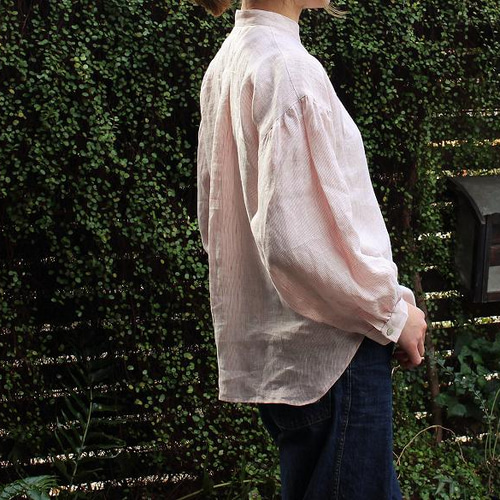 さわやか細ピンクストライプリネンシャツ シャツ by500 通販 13338171