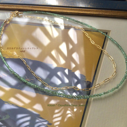 Sale✴︎残1⭐︎天然エメラルドのネックレス  宝石質の天然エメラルドビーズで作った繊細なチョーカー 10枚目の画像