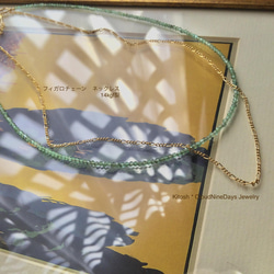 Sale✴︎残1⭐︎天然エメラルドのネックレス  宝石質の天然エメラルドビーズで作った繊細なチョーカー 9枚目の画像