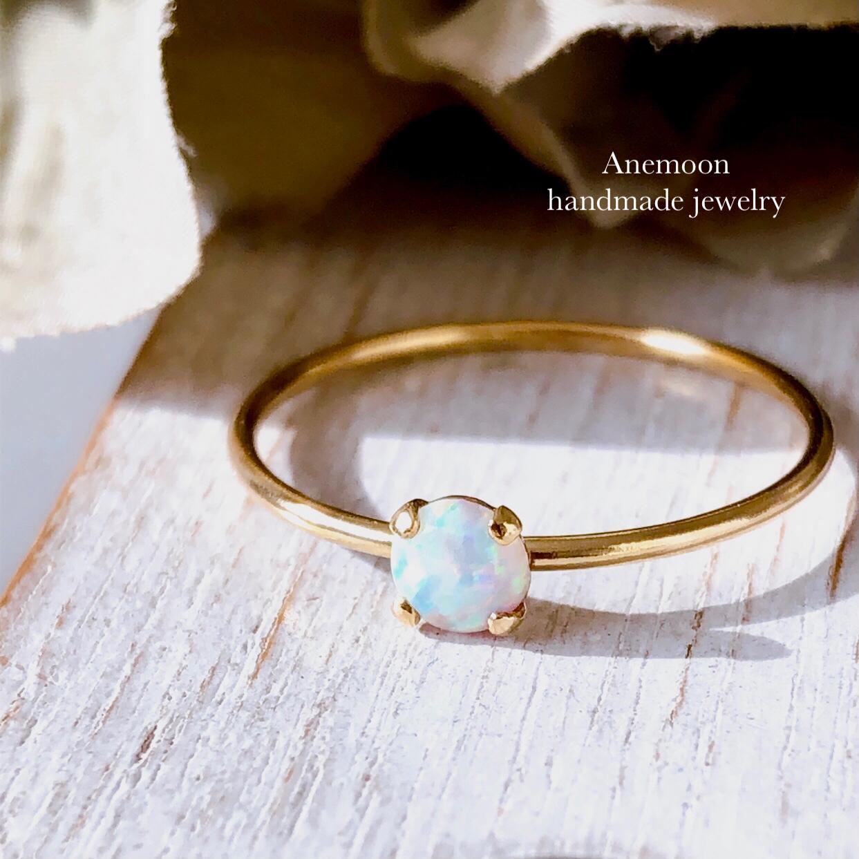 【京都オパール14kgf製リング】4mm 10号/13号