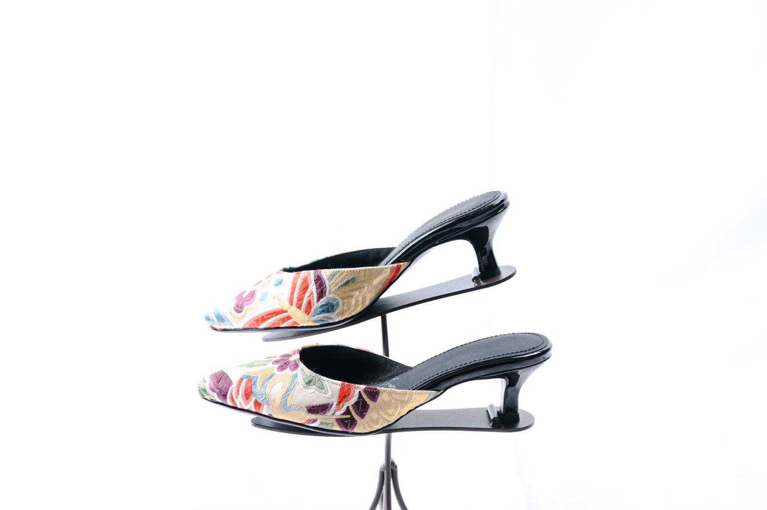 西陣織　袋帯　鳳凰　ミュール　23.0cm