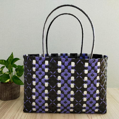 特大サイズ PPバンド バッグ プラ カゴ トートバック かごバッグ T_Rev