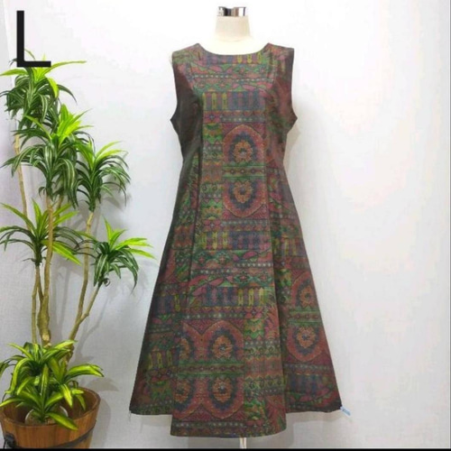 着物リメイク Lサイズ フレアーロングワンピース ジャンパー  