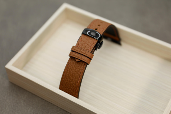 【新作】高級革使用Apple Watch トゴ　レザーベルト　レザーバンド　時計バンド D85 高級金具付け 3枚目の画像