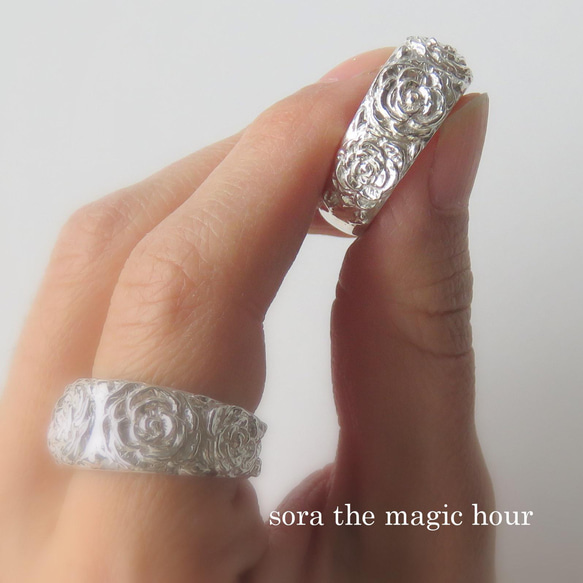 玫瑰戒指 silver925 略顯粗糙的玫瑰戒指 Volumey 銀戒指 [訂製] 第7張的照片