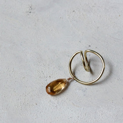 黃水晶和黃銅耳夾 / azur 第2張的照片