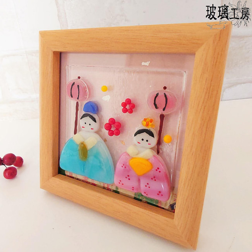ひな祭り おひなさま ひな飾り ガラス フュージング ひな人形・雛飾り