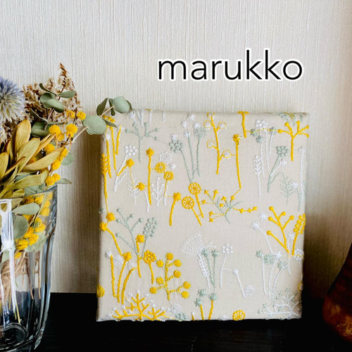 刺繍パネル 30×30 ファブリックパネル どのカラーでも！ ウォール