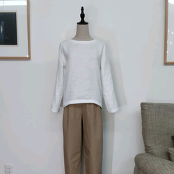 　サイズ別　トリプルガーゼのTシャツ　オフホワイト 5枚目の画像