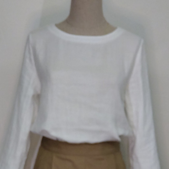 　サイズ別　トリプルガーゼのTシャツ　オフホワイト 3枚目の画像