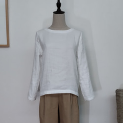 　サイズ別　トリプルガーゼのTシャツ　オフホワイト 2枚目の画像