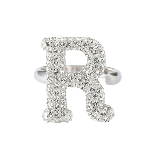 高価値 アルファベットリング スターリング R イニシャル文字リング アクセサリー
