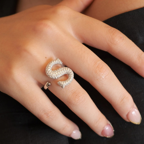 アルファベットリング イニシャル文字リング S スターリングシルバー