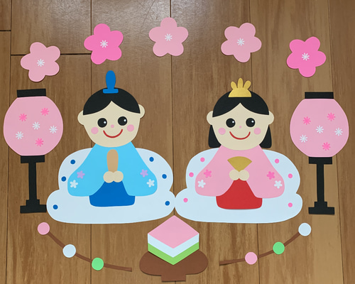 壁面飾り 「楽しいひなまつり」★特大サイズ ★大きく飾れます【再販不可現品限り】 4d1d44789514b4a11e94acdf4bba01