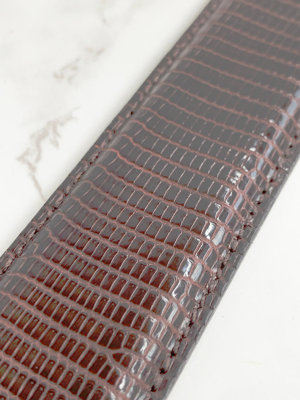 日本製　リザード　上質　ベルト　３３mm巾　トカゲ革　エキゾチックレザー 6枚目の画像