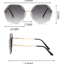 グラデーションサングラス UVカット 紫外線対策 フチなしサングラス 3枚目の画像