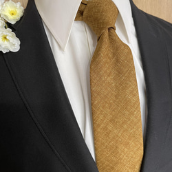 日本の伝統色ネクタイ　黄土色 4枚目の画像