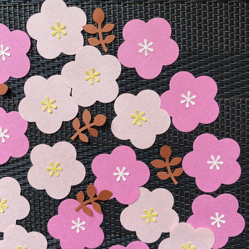 クラフトパンチ 梅 梅の花 桃色 薄桃色 フラワー アルバム素材 保育園