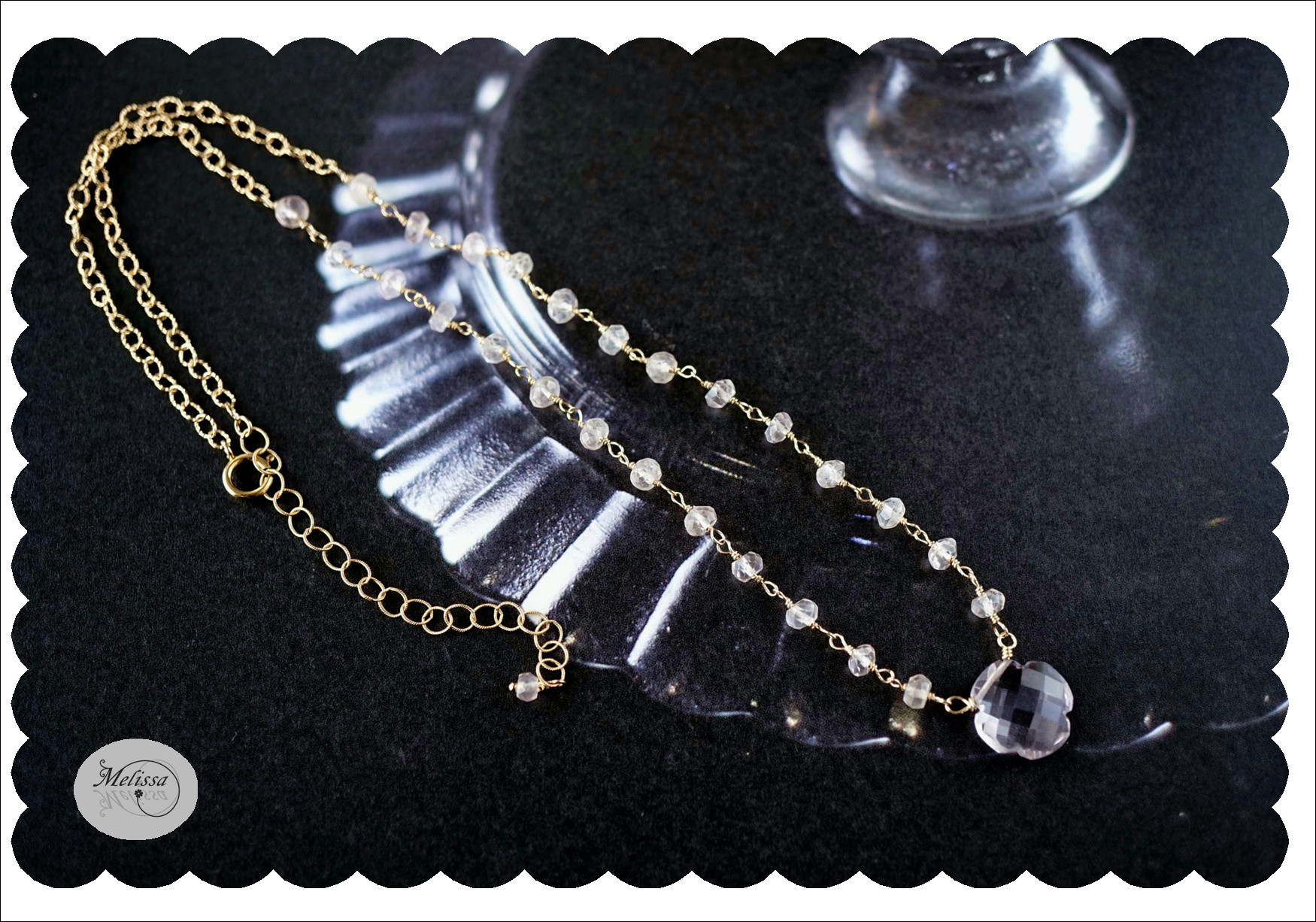 ピンクアメシストとローズクォーツのネックレス