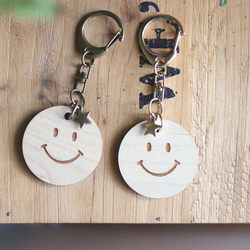 名字♪☺星星魅力的微笑＊木製鑰匙圈＊也適合作為紀念品+禮物 第2張的照片