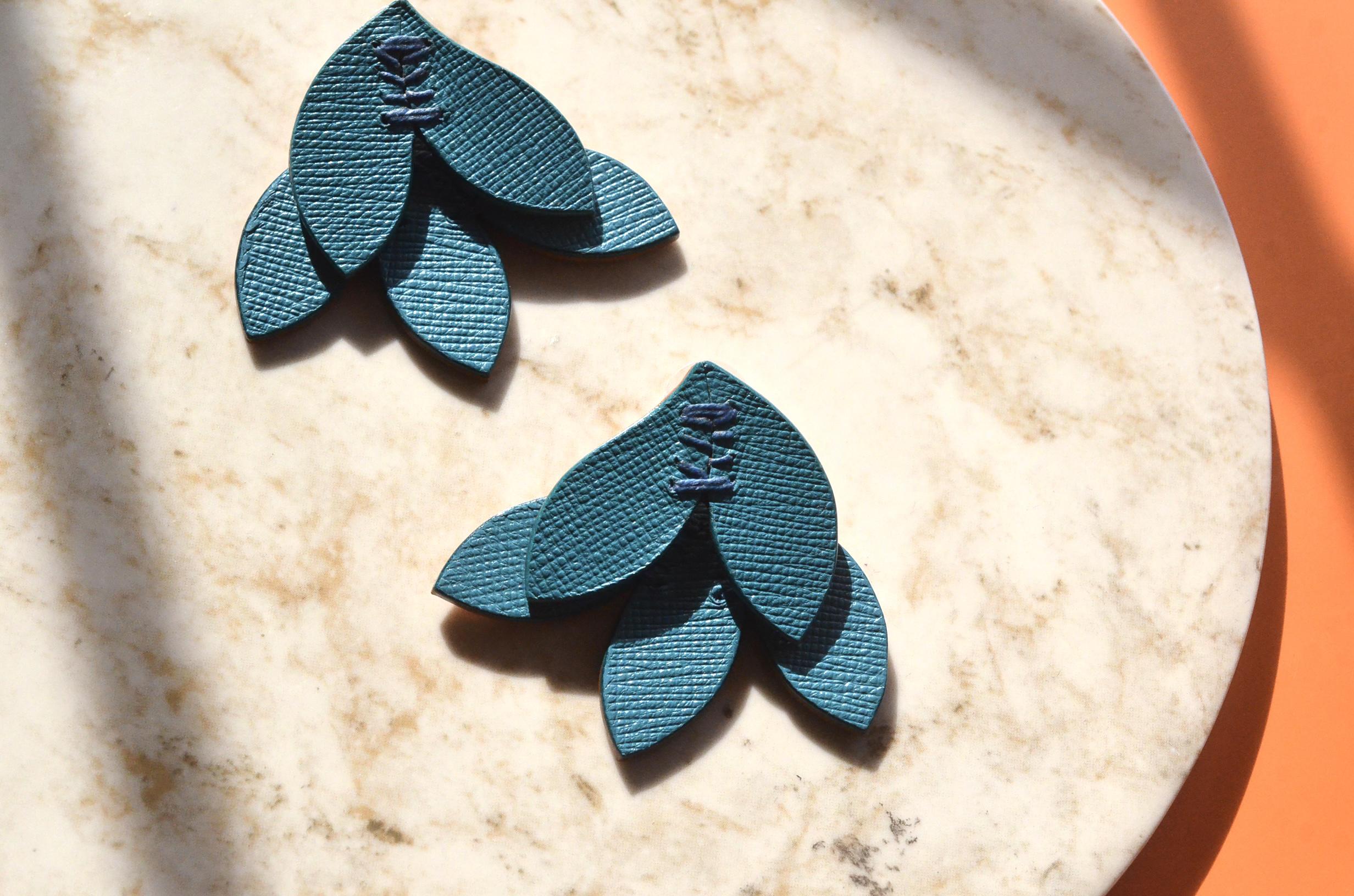 Feather【レザーピアス/イヤリング】  “Turquoise”