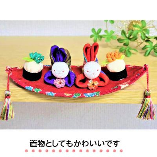 ゆらゆらうさぎペア吊るし飾り CO-026｜兎雛 吊るし飾り 和雑貨