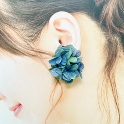 コロンと可愛い♡紫陽花のアクセサリー♡【green×Blue】 2枚目の画像