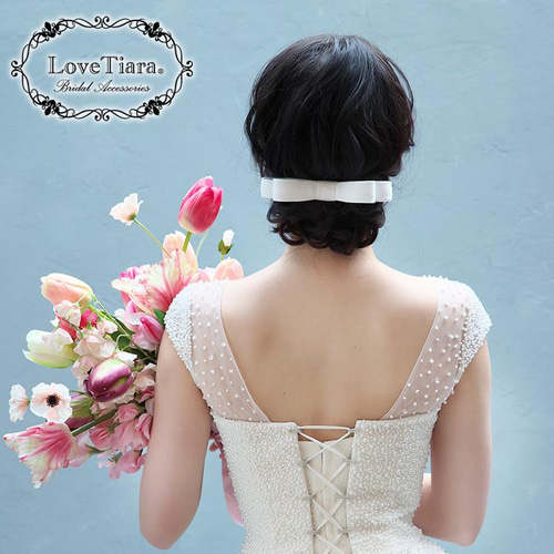 ヘッドドレス【リボン】(H-162)| ウエディング 前撮り 結婚式 花嫁