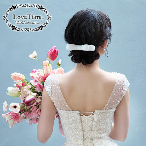 ヘッドドレス【リボン】H-162|ウエディング 前撮り 結婚式 花嫁