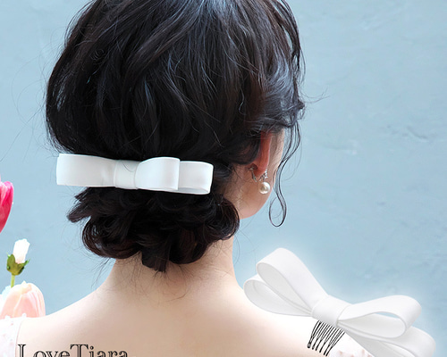 ヘッドドレス【リボン】H-162|ウエディング 前撮り 結婚式 花嫁 韓国