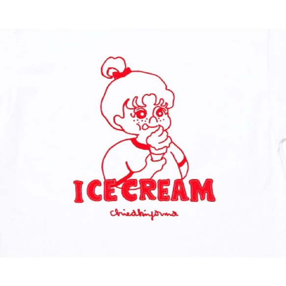 ICE CREAM GIRL Tee / M リンガーTシャツ 3枚目の画像
