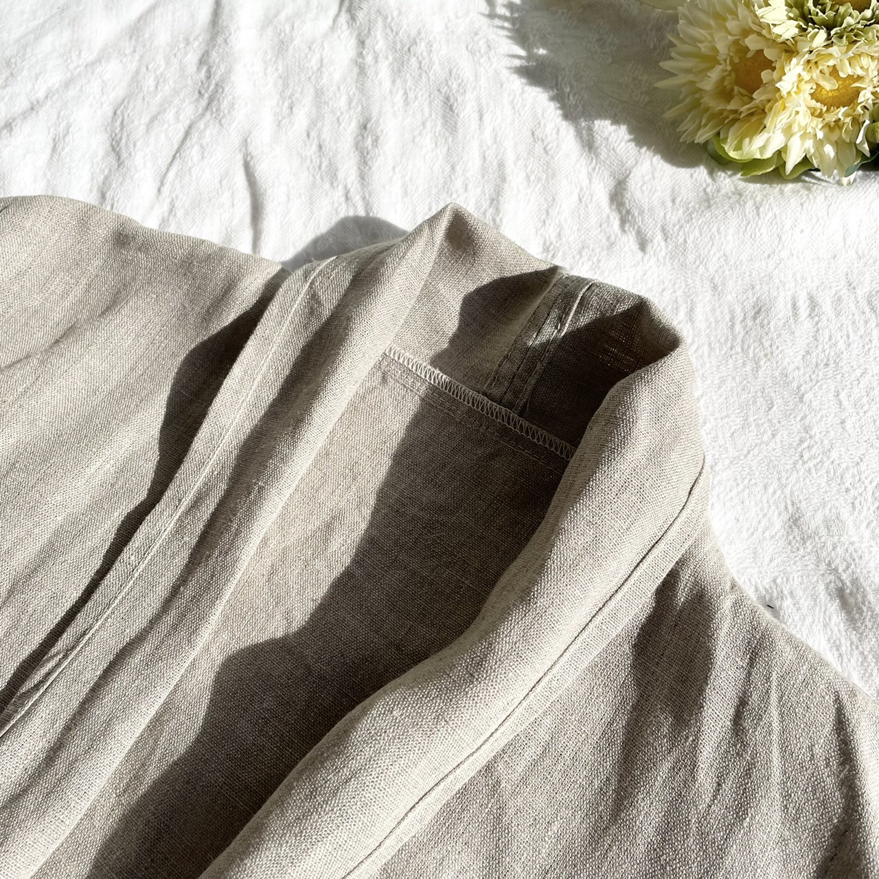 日々のローブコート・リネン/ベージュ