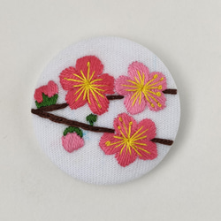 【受注製作】梅の花刺繍ブローチ　春　ピンク　入学式　卒業式　ひな祭り 7枚目の画像