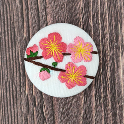 【受注製作】梅の花刺繍ブローチ　春　ピンク　入学式　卒業式　ひな祭り 6枚目の画像
