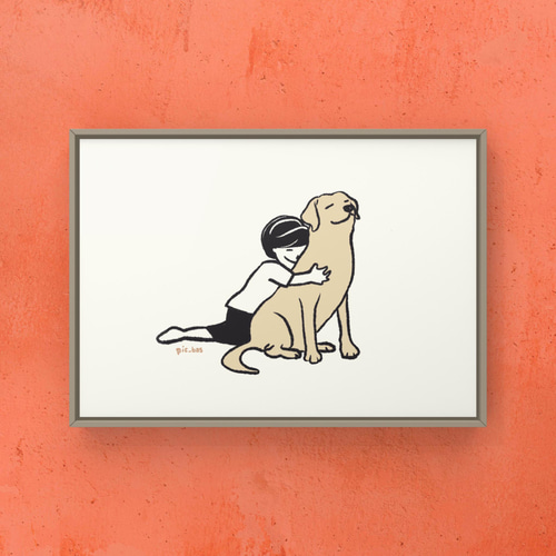 Laura Fiume ラウラフューメ 犬と猫 版画 シルクスクリーン