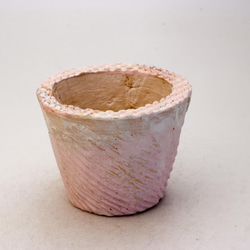 陶器製（2.5号ポット相当）多肉植物の欲しがる植木鉢 SMSc-2074ピンク 1枚目の画像