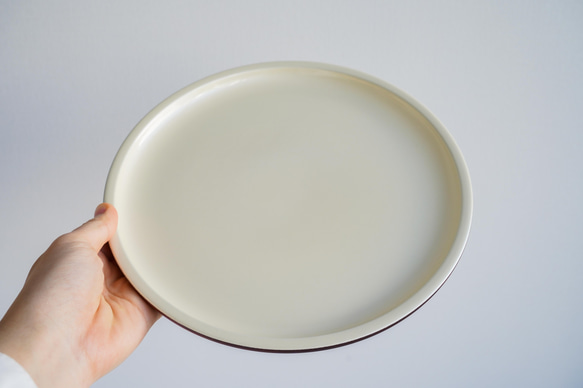 和の伝統工芸【新しい、会津塗】 和洋どちらにも「9.0プレート」「パールシリーズ」 4枚目の画像