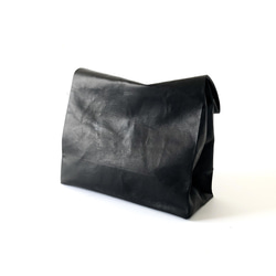 KAMIBUKURO(紙 袋) Mサイズ 国内本馬革製 ブラック 2枚目の画像