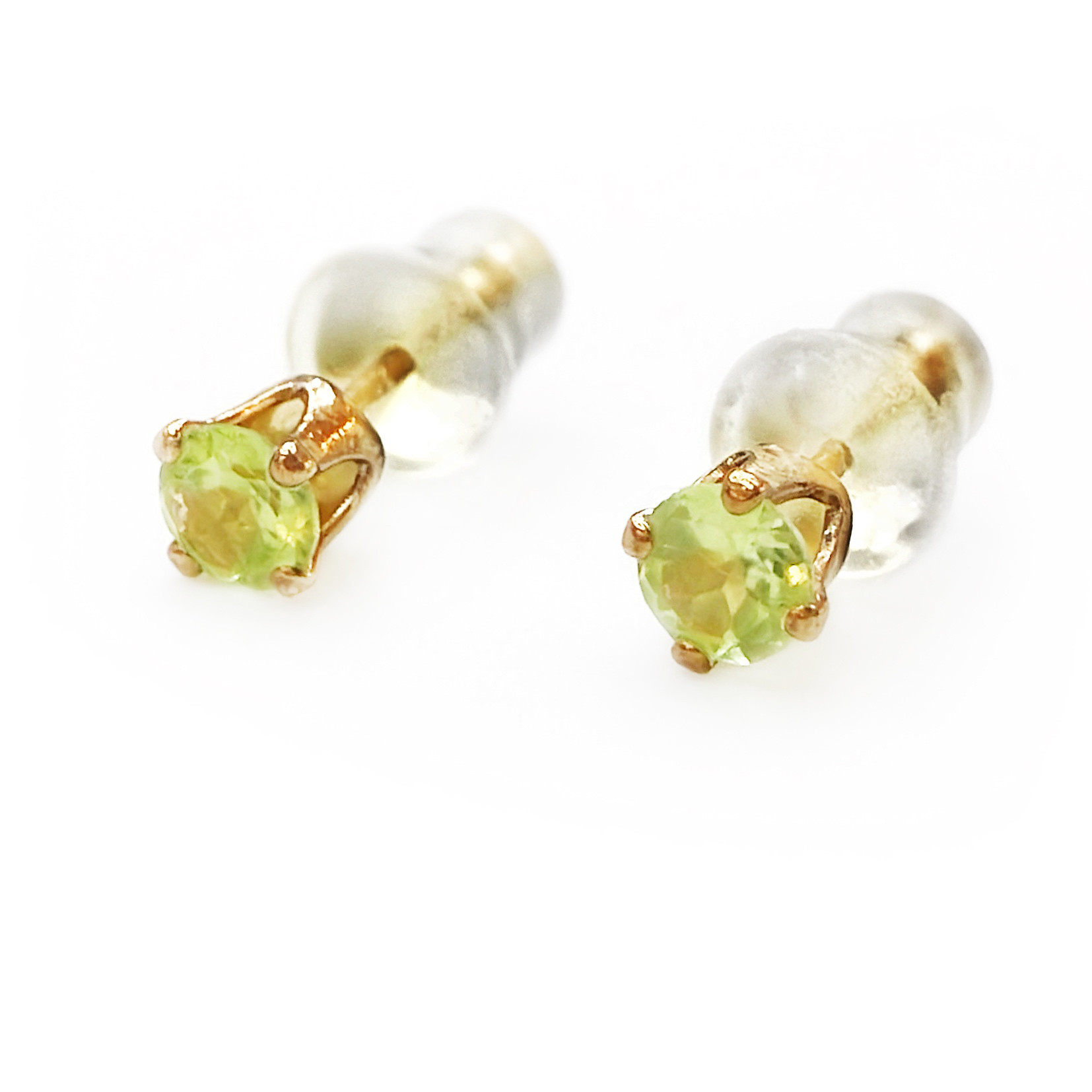 ペリドット k14gf ピアス 一粒 4mm シンプル オリーブグリーン 黄緑 イエロー ゴールド 8月誕生石 宝石 5,700円