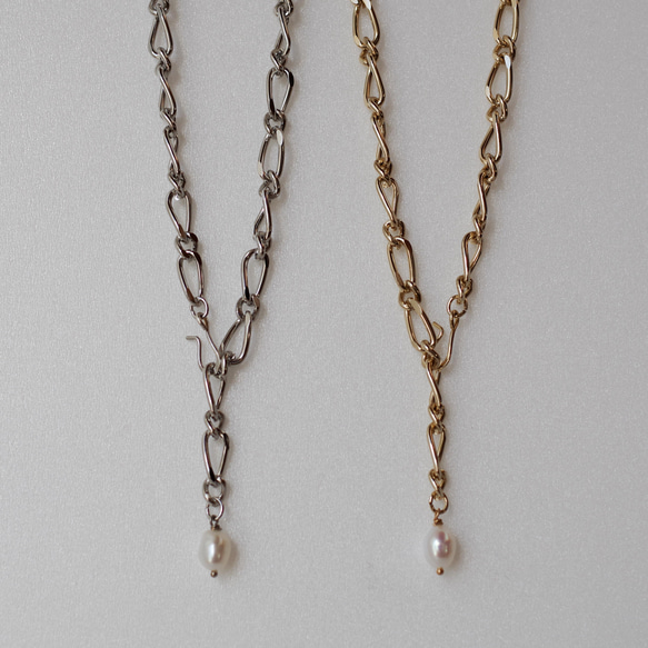 k18 黃金復古鍊和淡水珍珠長項鍊 第12張的照片