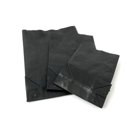 KAMIBUKURO(紙 袋) mini 国内本牛革製 ブラック 10枚目の画像