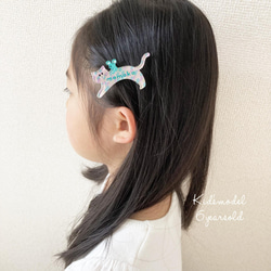 「Best  Friend」ネコ×ねずみ　名入れブローチ/ヘアクリップ 3枚目の画像